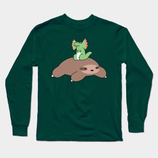 Sloth and Little Dilophosaurus Long Sleeve T-Shirt